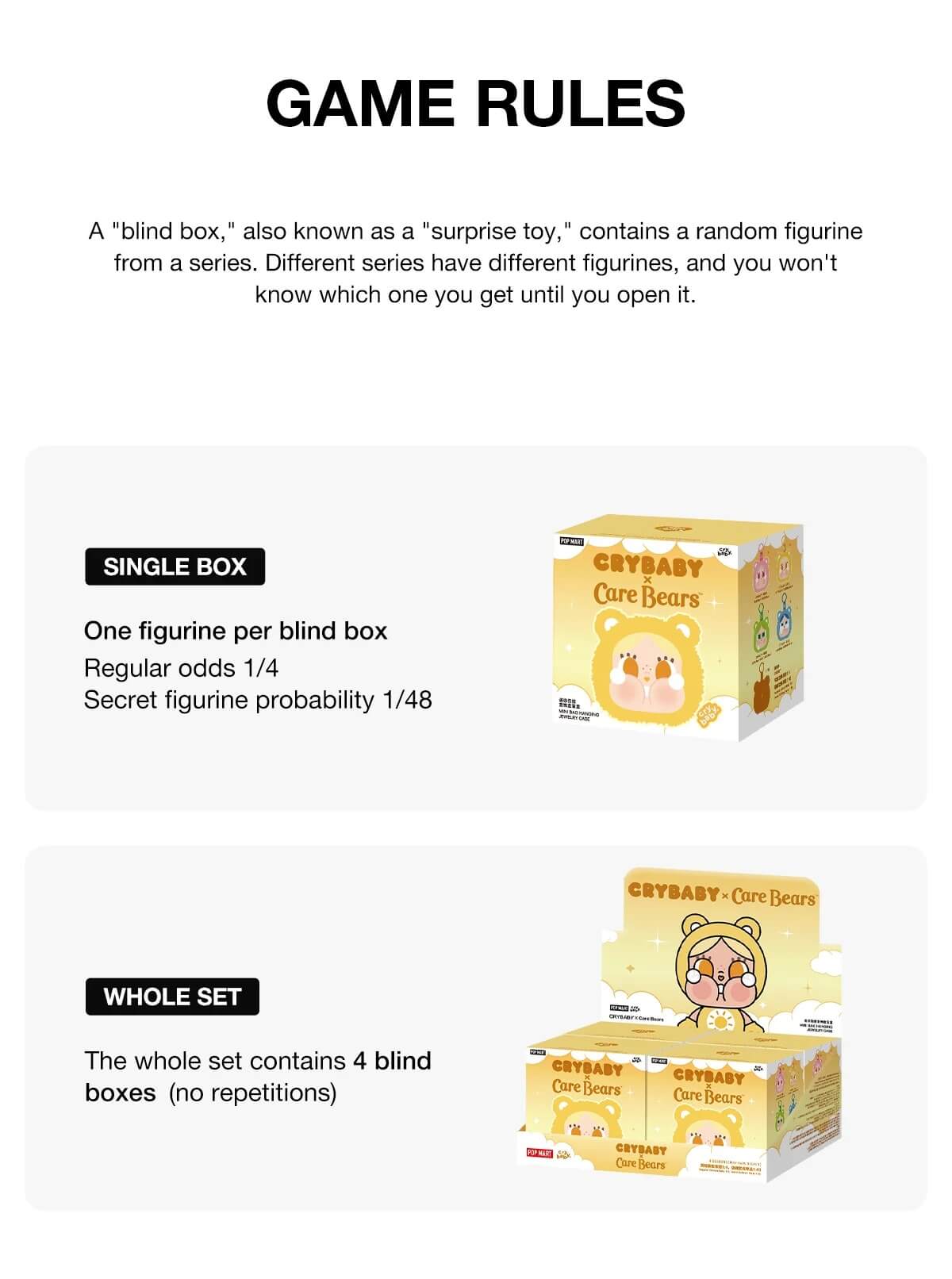 POP MART CRYBABY x Care Bears Mini Takı Aksesuar Çantası Görsel 4