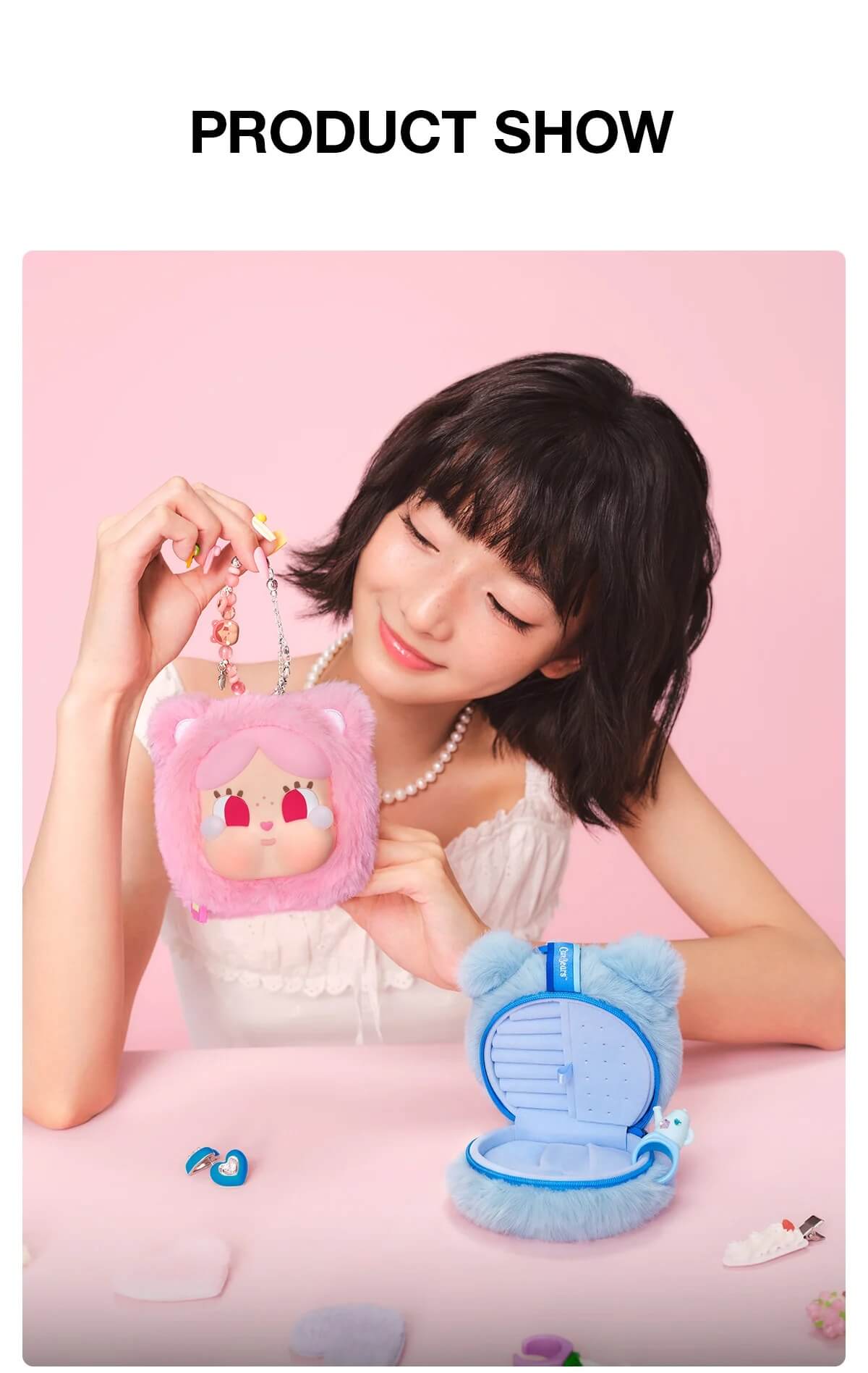 POP MART CRYBABY x Care Bears Mini Takı Aksesuar Çantası Görsel 6